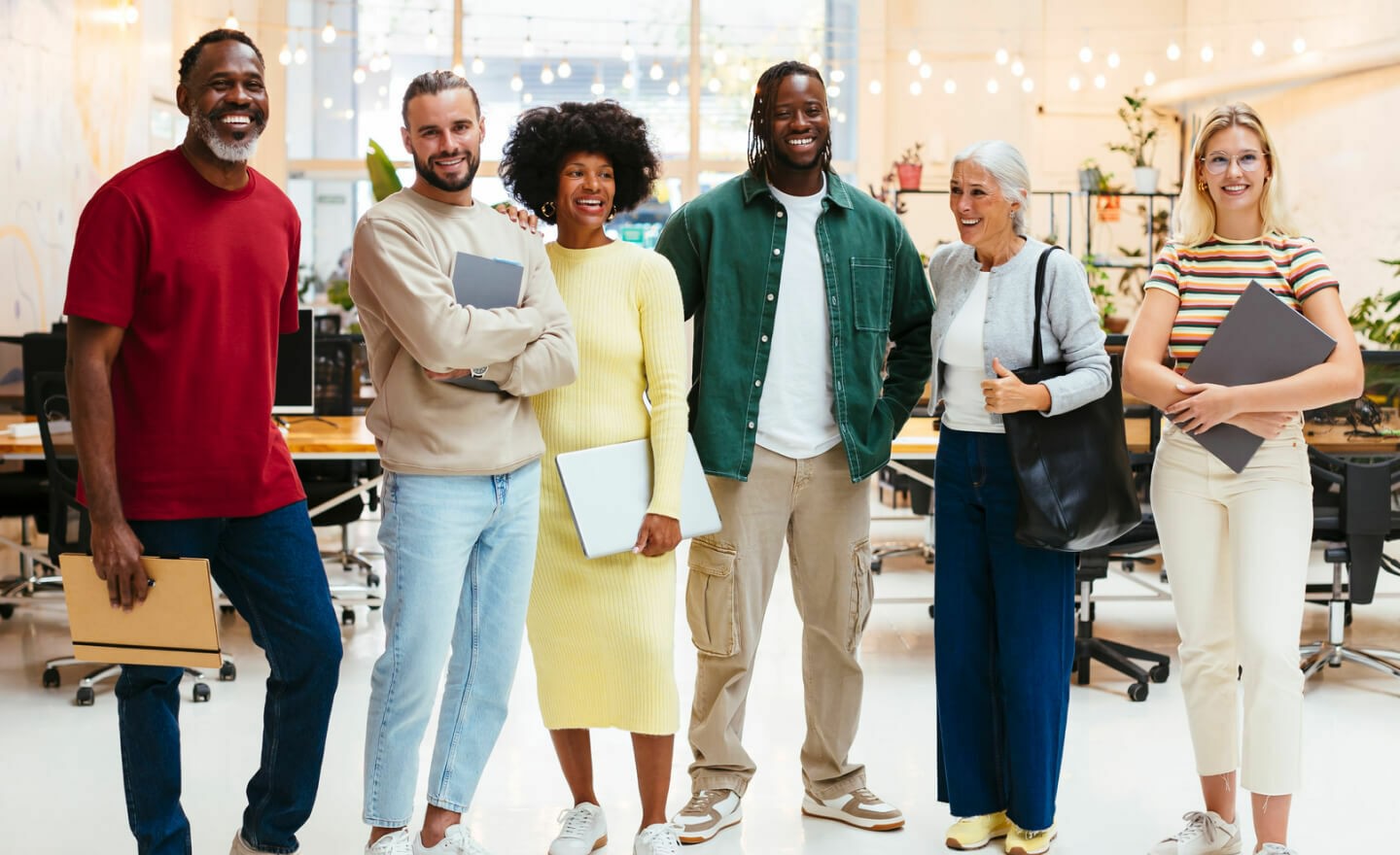 Portrait of a diverse group of coworkers