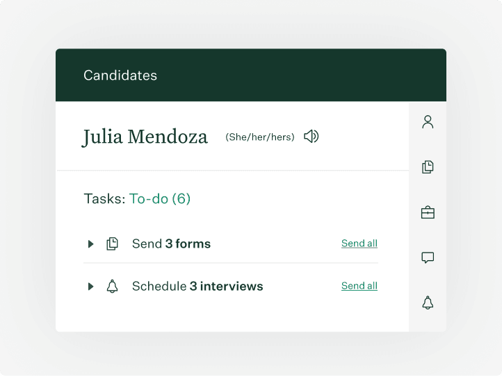 Candidate profile UI