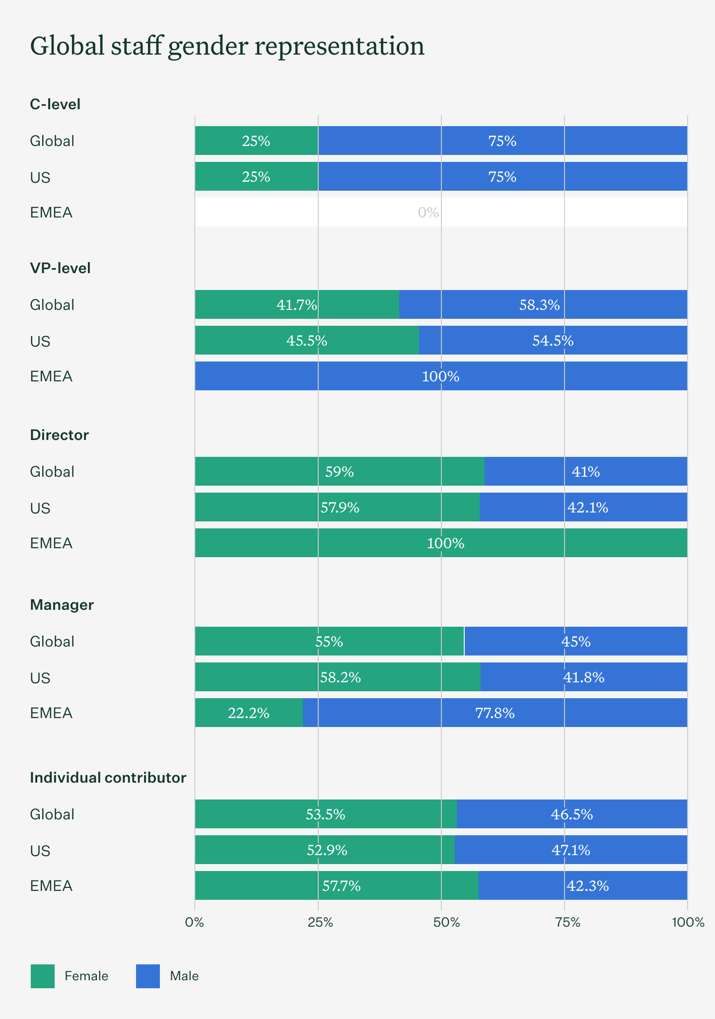 Global staff gender representation