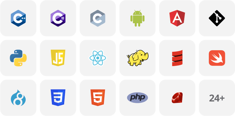 40 languages + Frameworks