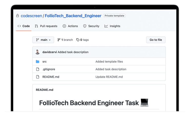 GitHub template repo for a custom assessment.