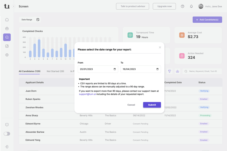 Download Applicant History