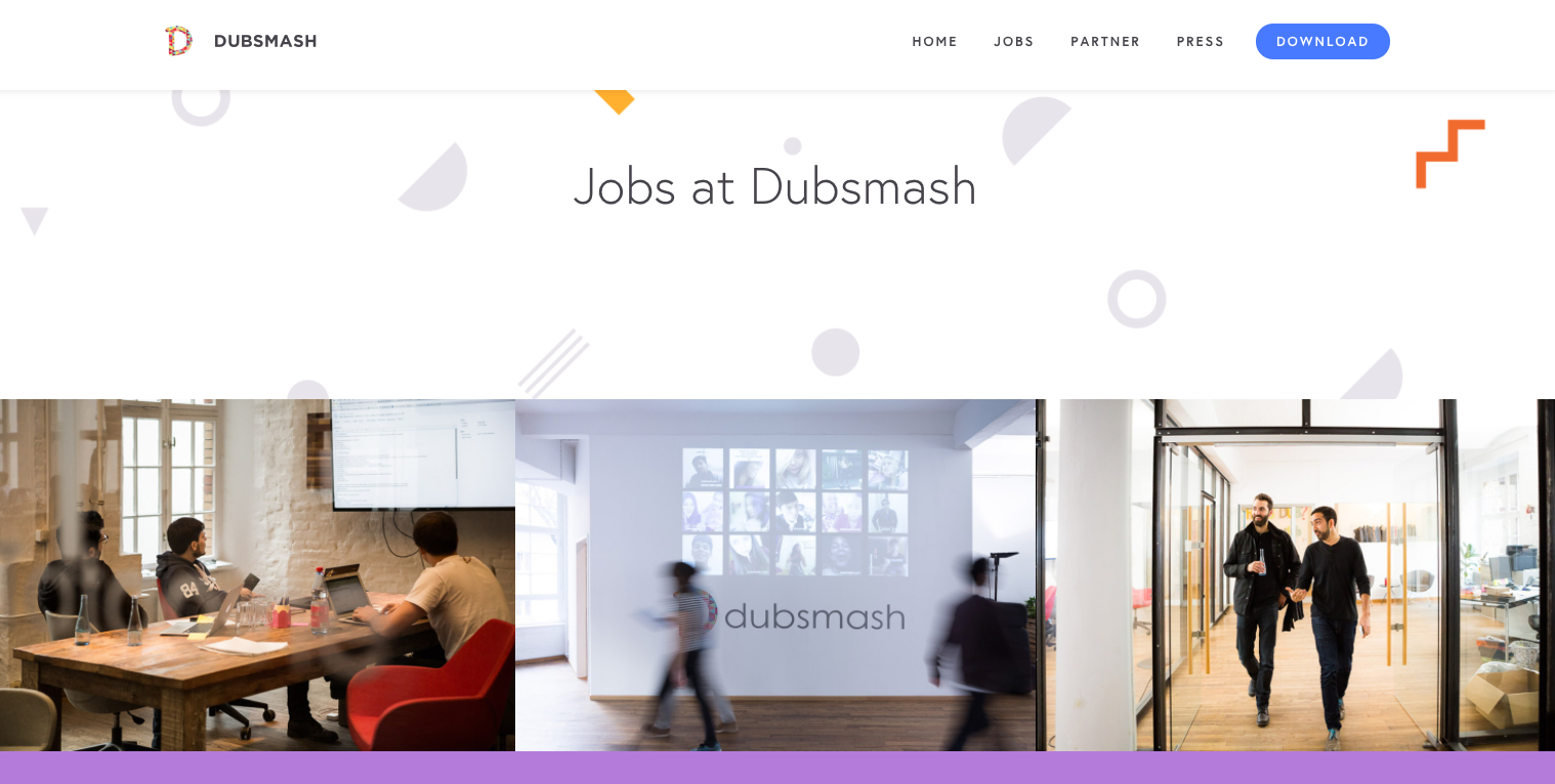 Dubsmash careers page