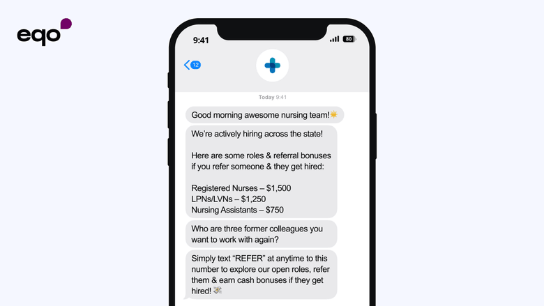 Eqo is the employee referral solution with SMS campaigns