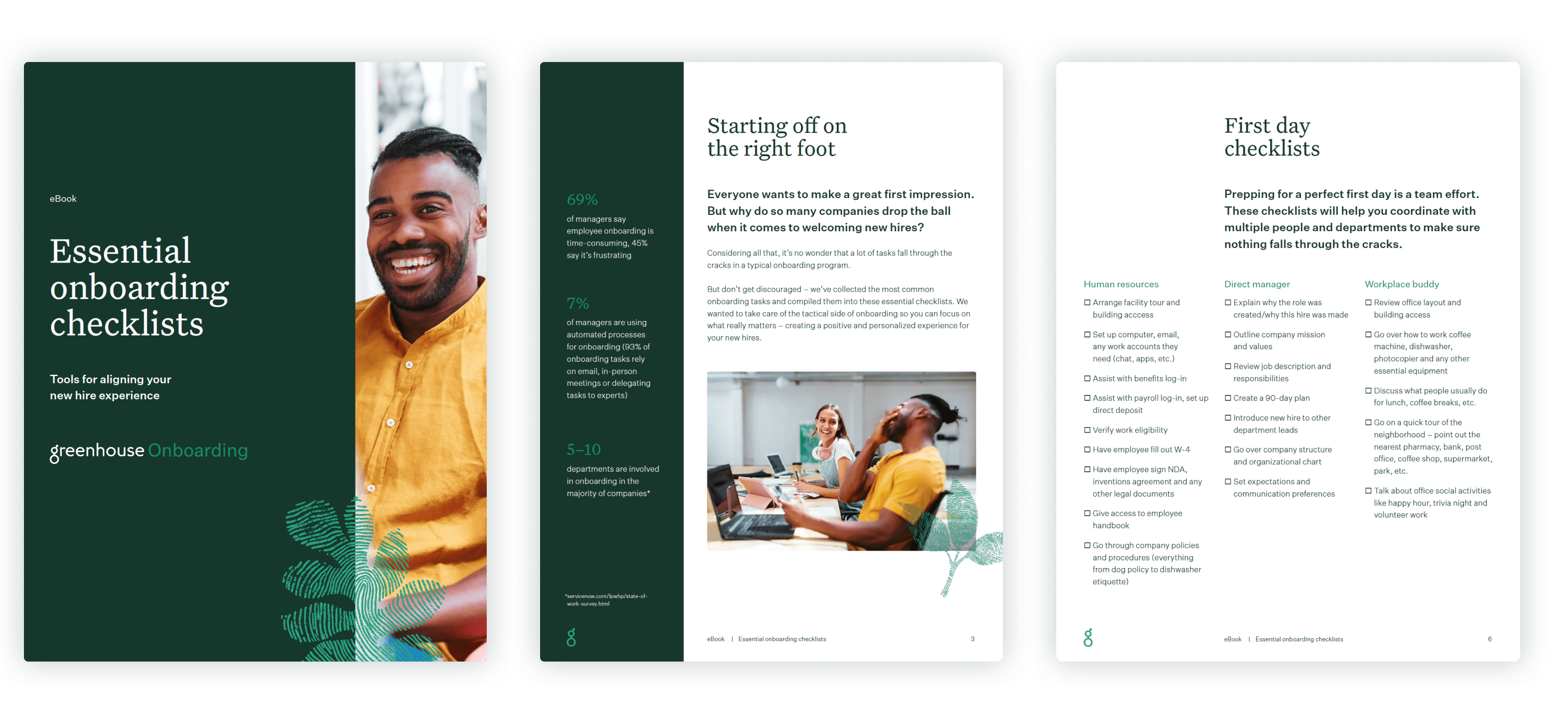 Sample pages of the Essential Onboarding Checklist eBook