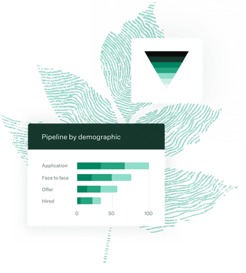 Greenhouse data and charts illustration with green fingerprint leaf