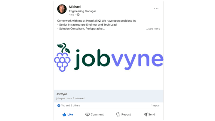 Product Image 1 JobVyne LinkedIn post