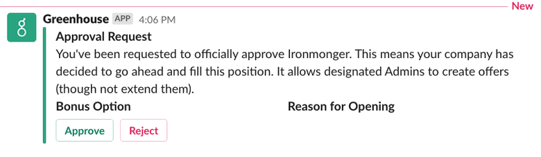 Offer Approval Notifications in Slack