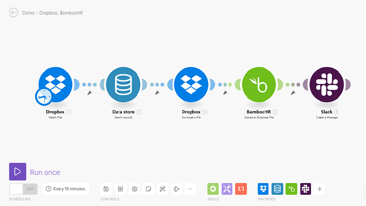 Simple drag and drop scenario editor