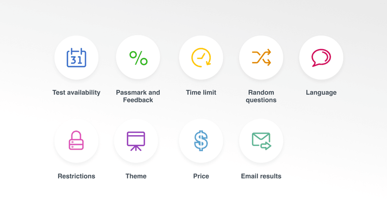 ClassMarker exam settings