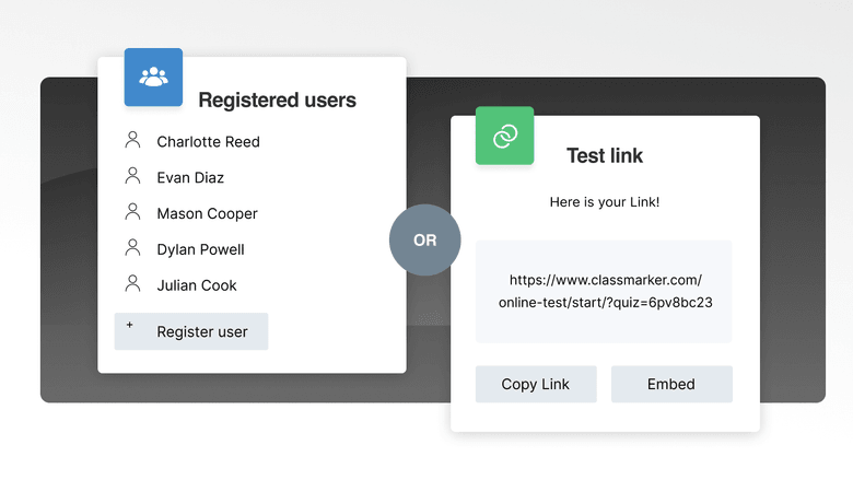 ClassMarker exam access options