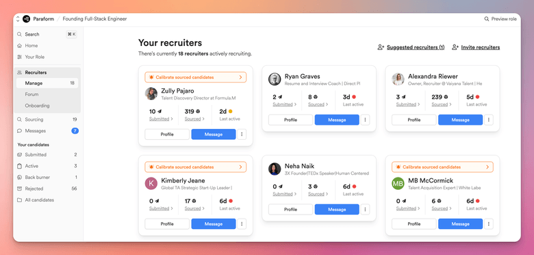 Single dashboard to manage recruiter activity